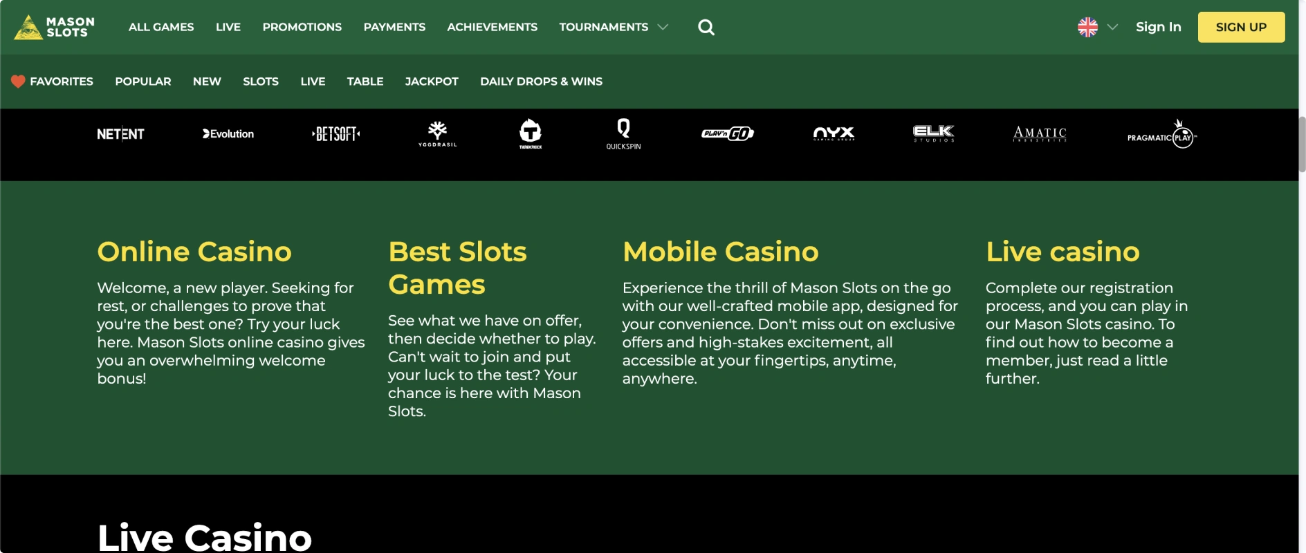 Mason Slots Casino